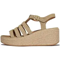 FitFlop pour femme. A5J-923 Sandales de pêcheur en cuir marron (40), Beige, 5 à 8 cm, Boucle, Casuel