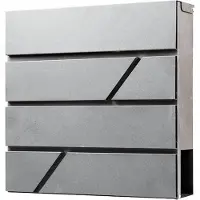 BRASQ Letterbox Hanging Grey Deluxe - Boîte aux lettres murale avec serrure et compartiment à journaux - avec matériel de montage et 2 clés - Boîte aux lettres - boîte postale - boîte à lettres -