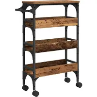 vidaXL Chariot de cuisine vieux bois 53 x 20 x 76 cm Bois composite