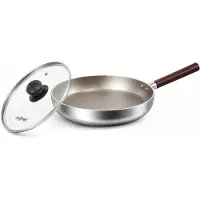 Cheffinger Poêle à frire - avec couvercle - revêtement en marbre - 26 cm - noir