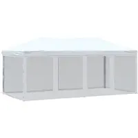 vidaXL Tente de réception pliable avec parois latérales blanc 3x6 m