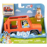 Bluey Véhicule 4x4 familial Heeler comprenant une figurine articulée Chilli avec toit ouvert pour accueillir facilement 4 figurines à l'intérieur