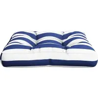 vidaXL Coussin De Palette Rayure Bleue/Blanche 58x58x10 Cm Tissu