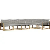 vidaXL Ensemble de canapés d'extérieur avec coussins, 6 pièces, blanc et gris clair