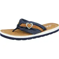 s.Oliver Tongs bleu denim / cognac