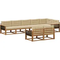 vidaXL Ensemble de canapés d'extérieur , 8 pièces, naturel et beige