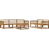 vidaXL Ensemble de canapés d'extérieur 6 pièces en bois massif d'acacia naturel