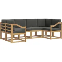 vidaXL Ensemble de canapés d'extérieur avec coussins, 6 pièces, blanc et anthracite