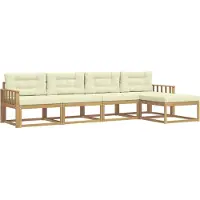 vidaXL Ensemble de canapés d'extérieur avec coussins, 4 pièces, blanc et crème, en polyester