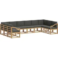 vidaXL Ensemble de salon de jardin 10 pièces, blanc et anthracite