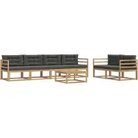 vidaXL Ensemble de canapés d'extérieur avec coussins, 6 pièces, blanc et anthracite