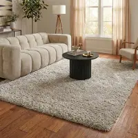NATURL. Tapis shaggy - Blaze Beige/Gris | 200x290 cm | Rectangulaire | Pile haute