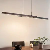 LumenXL Suspension design Leia, dimmable à 3 niveaux - noire avec bois foncé