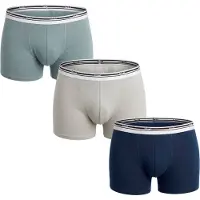 Dim Lot De 3 Boxers Homme Coton Stretch Bleu Gris Classic Colors