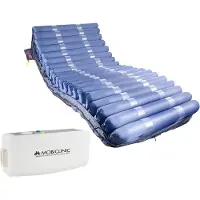 Mobiclinic Pro, Matelas anti-escarres avec air, 200x120x22, Mobi 4 Plus, largeur 120 cm, nylon TPU, 20 cellules d'air, Pour escarres de degré IV, bleu