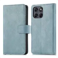 IMoshion Étui de télephone portefeuille de luxe pour Motorola Moto G77 / G67 - Bleu clair