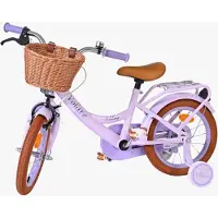 Volare Vélo pour enfants Ashley – Filles – 14 pouces – Violet, avec roues d'entraînement amovibles, panier et porte-bagages