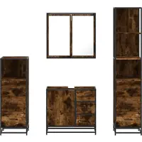 vidaXL Ensemble de meubles de salle de bain 4 pièces chêne fumé bois composite