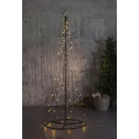 Star Trading Arbre lumineux LED avec pointe d'étoile - 170 LED blanc chaud - 17 LED scintillantes - H. : 210cm - pour l'extérieur