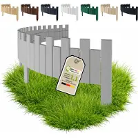 Pemicont Floranica Bordure de Jardin en Bois Clôture d'Extérieur 20 x 200 cm Gris Barrières de Jardin Bordure de Gazon