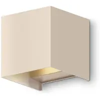 Calex Applique murale Bari, faisceau lumineux réglable, résistante aux éclaboussures, couleur beige