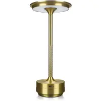 MMOBIEL Lampe de bureau LED sans fil - Lampe ronde en métal avectactile - Or