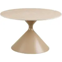 Ebuy24 Elin table basse Ø70cm plateau de table céramique couleur sable.