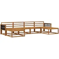 vidaXL Ensemble de salon de jardin 6 pièces en bois d'acacia massif, finition naturelle