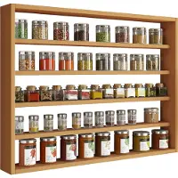 VCM Étagère de cuisine en bois suspendue | Dimensions env. H. 60 x W. 80 x D. 10 cm | Étagère suspendue avec cinq compartiments | Étagère murale | Porte-épices | Mobilier de cuisine - Esaldi L