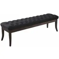 CLP Banquette avec pieds en bois assise en tissu Noir