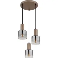 Globo Suspension, couleur café, verre fumé, H 150 cm