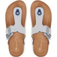 Tamaris Mules à orteils séparés pour femme, semelle plate, modèle vegan 1-27400-46, pointure : 38 EU, couleur : bleu