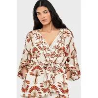 Gisela Kimono orange / blanc cassé