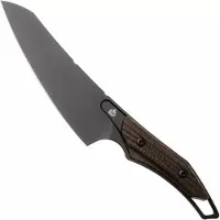QSP Knife T-Cook QS172-C2, Black Nitro-V, Glow In The Dark Brown Burlap Micarta, couteau fixe