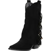 Salinyang Bottes de cowboy noir