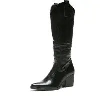Salinyang Bottes de cowboy noir