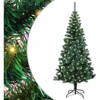 vidaXL Sapin de Noël artificiel pré-éclairé Vert 150 cm PVC et métal