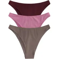 The Set Bas de bikini taupe / rose / lie de vin