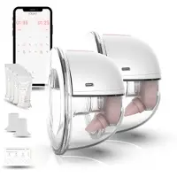 Youha Double Tire-Lait Sans Fil + Commande Via App - Gen 2 - Tire-Lait Portable Rechargeable - Sans Fil - Sans Bpa - 26mm & 28mm - Allaitement - Ensemble De 2 - Contrôlable Par App