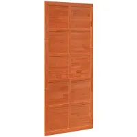vidaXL Porte de grange, 80 x 2,5 x 208 cm, bois massif de pin, finition brun cire