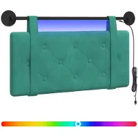 vidaXL Tête de lit suspendue avec éclairage LED, velours turquoise