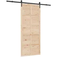vidaXL Porte coulissante Nature 90 x 208 cm Pin massif
