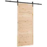 vidaXL Porte coulissante Nature 90 x 208 cm Pin massif