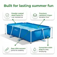 Intex Piscine rectangulaire hors sol - 260x160x65 cm - Composée de 9 pièces - Modèle S30112