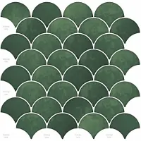 vidaXL , carreaux imitation écailles de poisson, 50 pièces, vert foncé, 30 x 30 cm