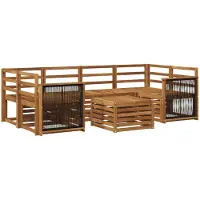 vidaXL Ensemble de canapés d'extérieur 7 pièces en bois massif d'acacia naturel