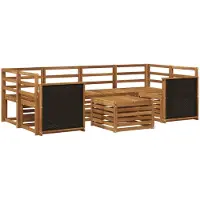 vidaXL Ensemble de salon de jardin 7 pièces en bois d'acacia massif, finition naturelle