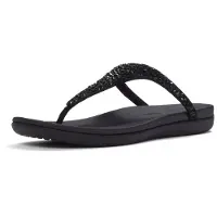 FitFlop Solay Mixed Crystal Toe Post Sandals Noir EU 37 Femme