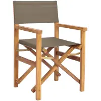 vidaXL Chaise de réalisateur , marron et taupe, en teck massif