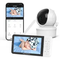 Youha baby monitor - baby monitor avec caméra, écran couleur et application - design moderne, image couleur nette et son clair - compatible avec plusieurs caméras